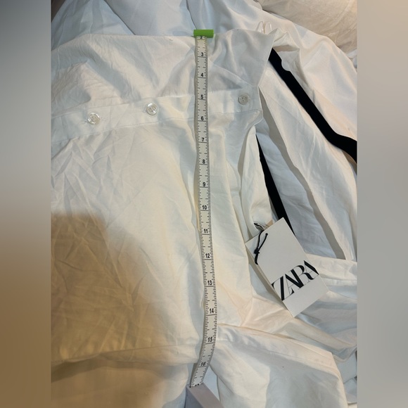 NWT Zara Poplin Asymmetrical Top Sz Large - Picture 11 of 11